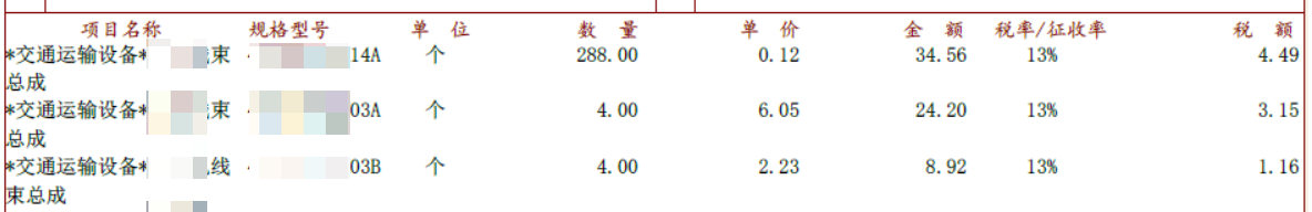 返利发票示例